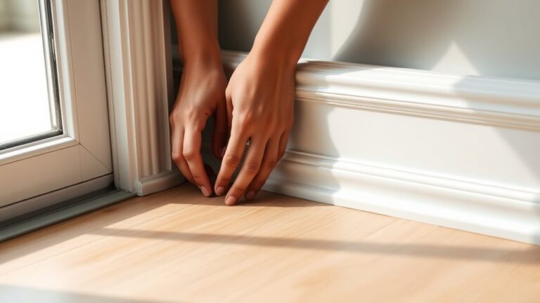 a designer applies baseboard molding