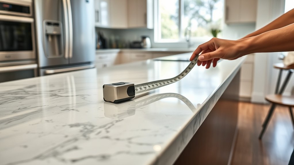 accurate straight countertop measurements with allowances
