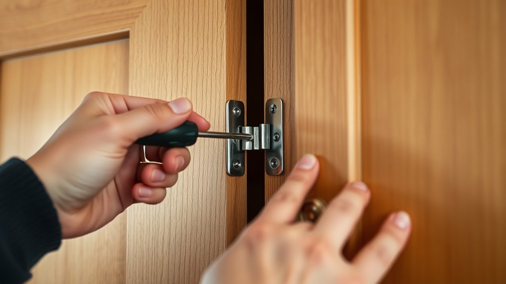 adjust cabinet hinge alignment screws