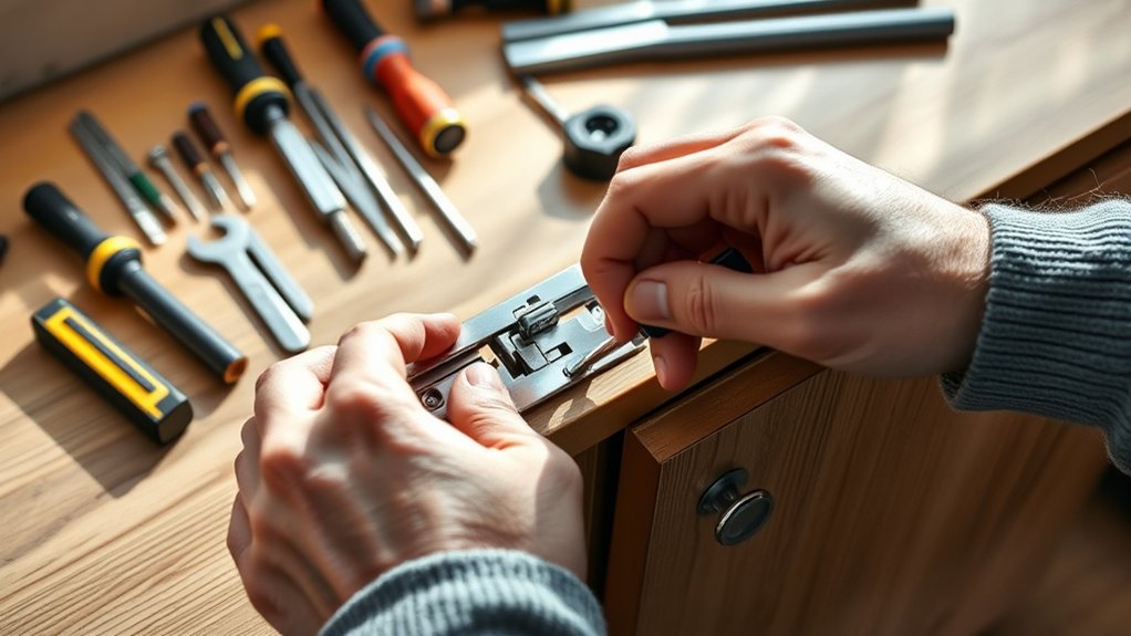 adjust cupboard hinge adjustment toolkit