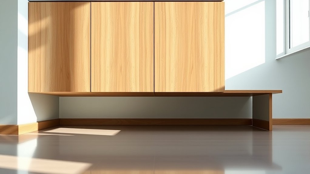 anchor cabinets to studs not floats