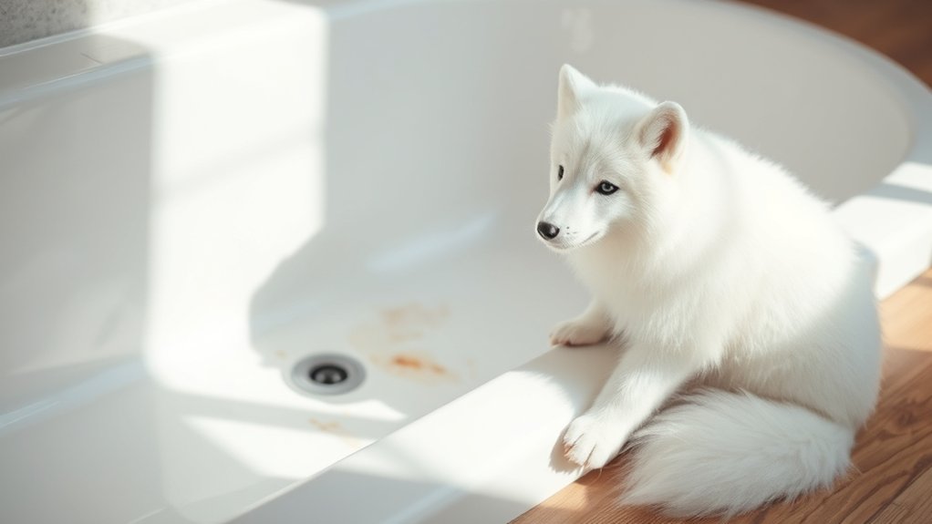 arctic fur may stain briefly