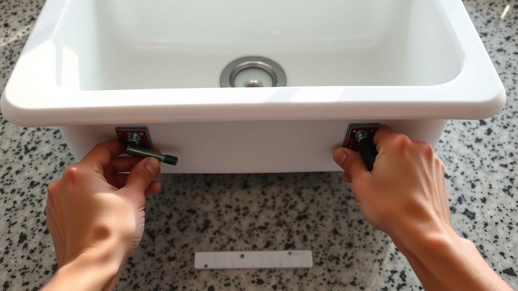 attaching undermount sink clips