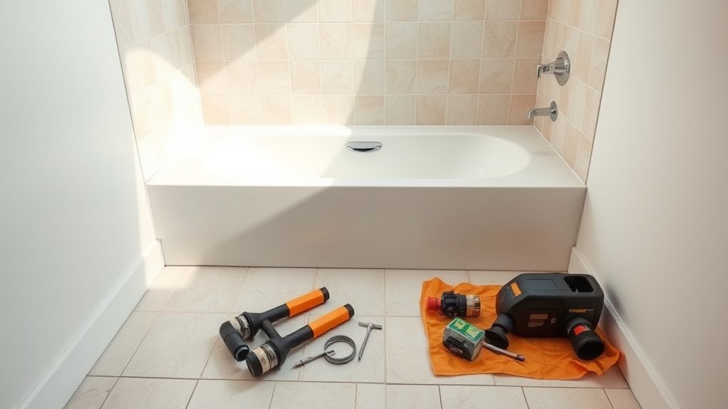attention to bathroom after tub removal