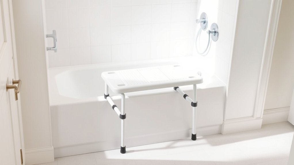 bathroom transfer bench readiness clearance measurements non slip