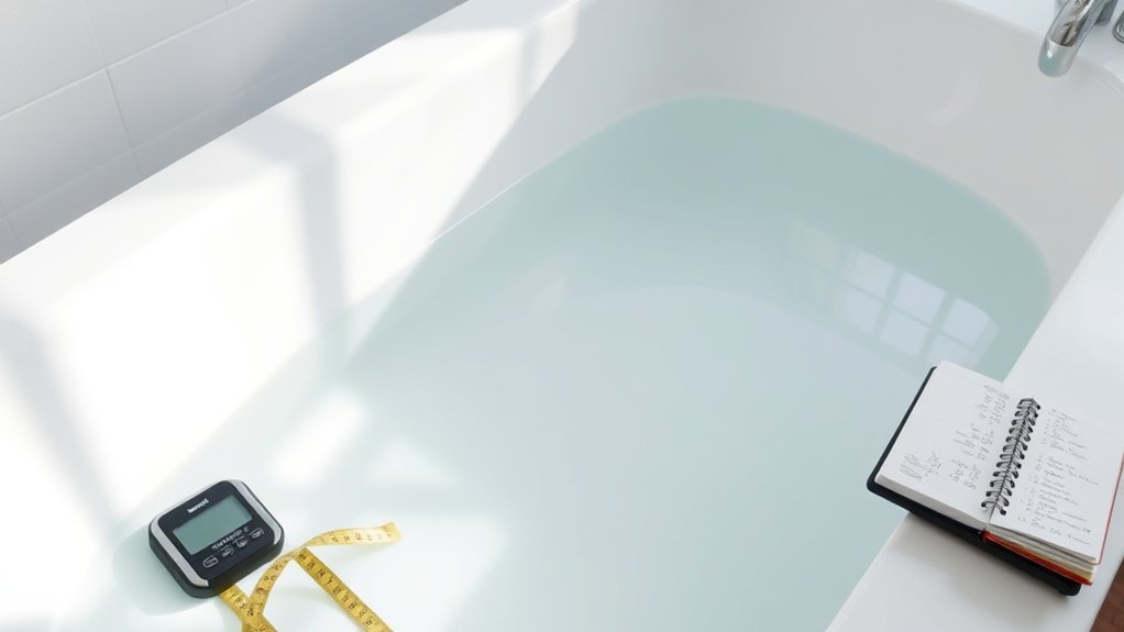 bathtub dimensions estimate water volume