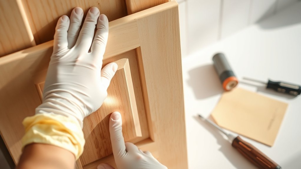 cabinets assess damage and prep