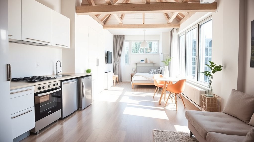 compact efficient studio kitchen design