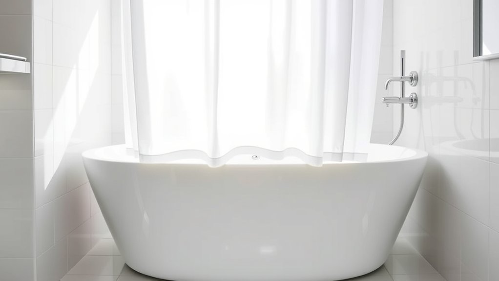 curtain inside tub edge
