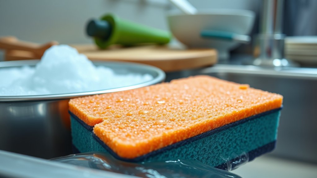 damp sponges harbor bacteria