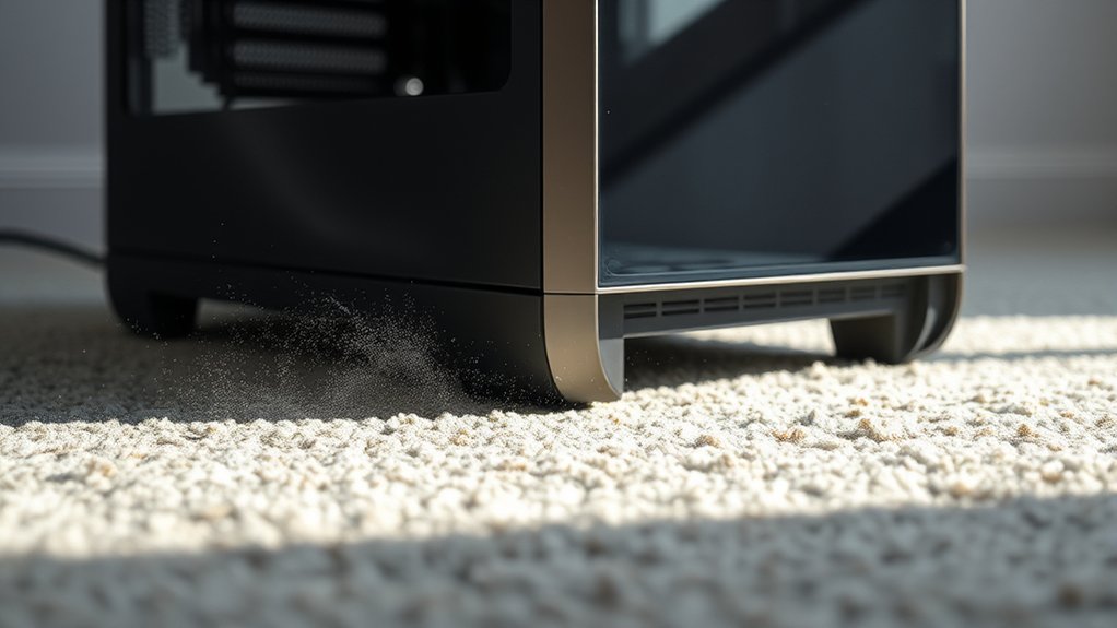 elevated placement reduces dust buildup