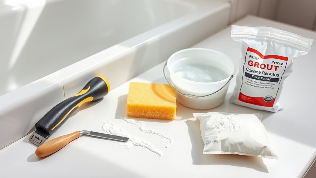gather tools for regrouting safely