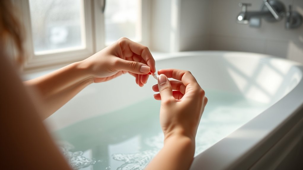 inserting tampons during bathing safely