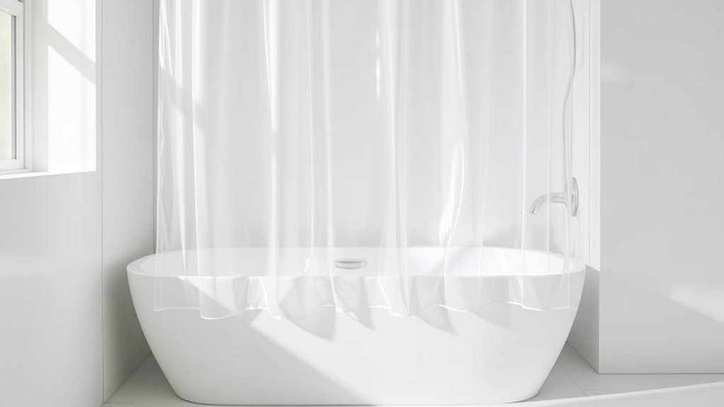 inside tub shower curtain containment
