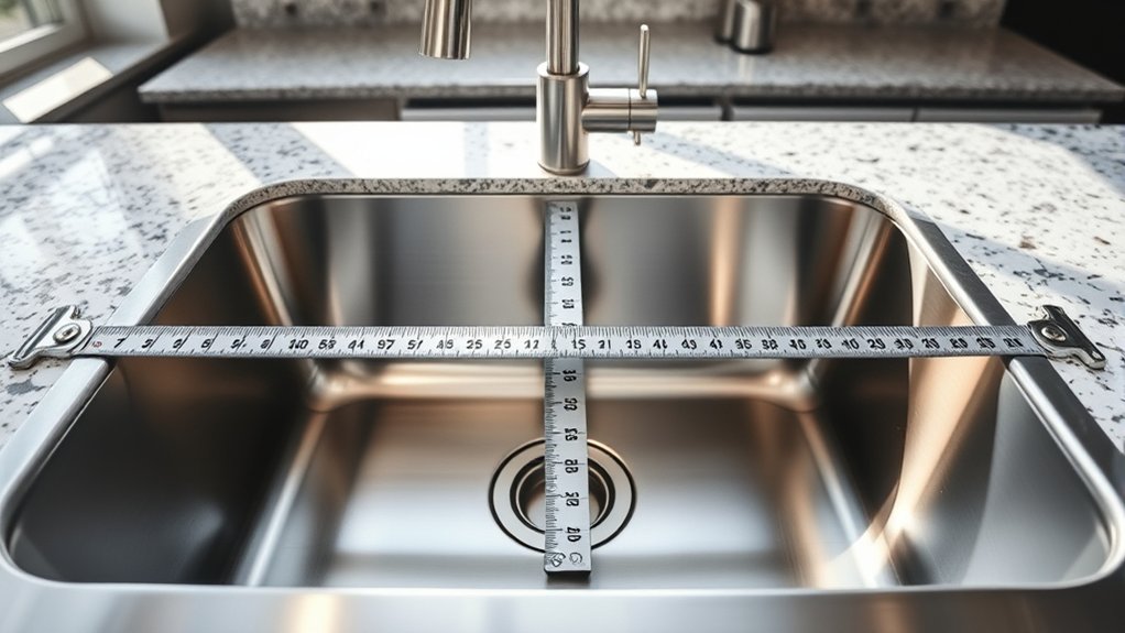 measure kitchen sink dimensions precisely