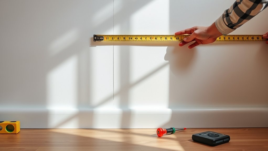 measure mark wall for cabinets