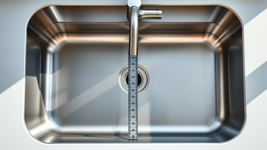measuring sink length width depth