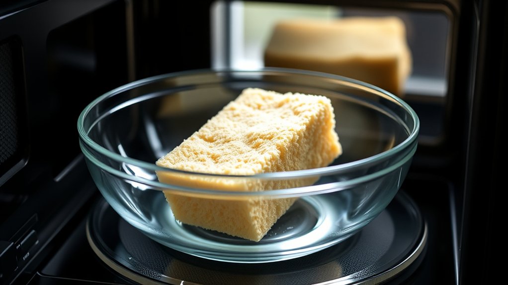 microwave damp sponge safely