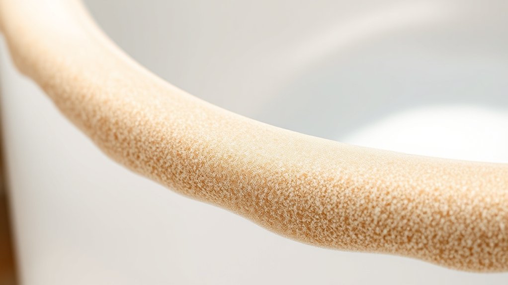 mineral buildup forms bathtub rings