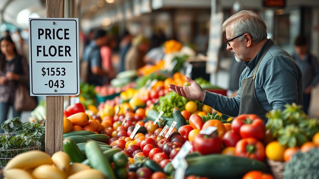 minimum price above equilibrium causes surplus