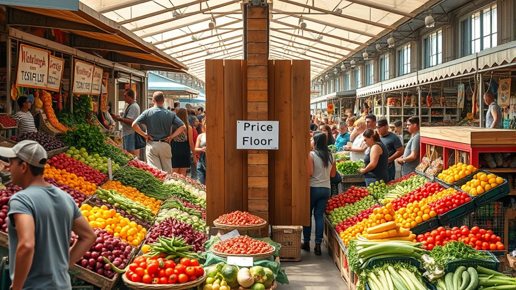 price floor creates surplus inefficiency