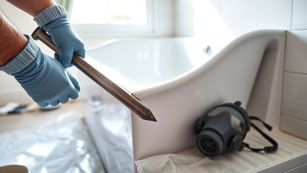 safe careful porcelain tub disposal