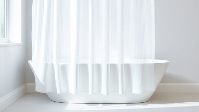 shower curtain inside tub