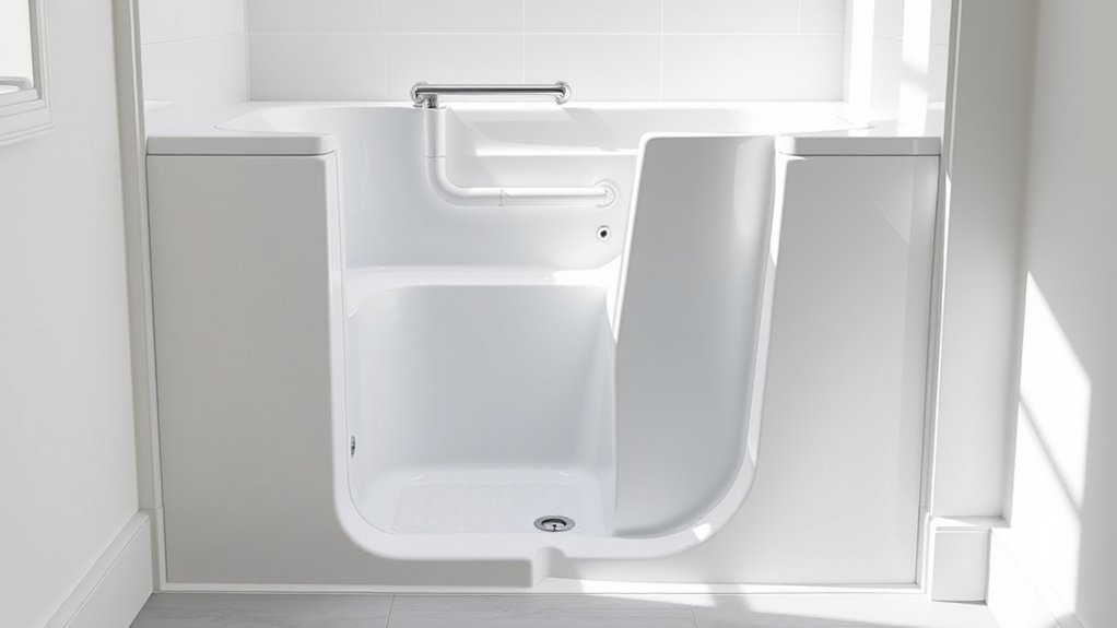 slip resistant tub with grab bars