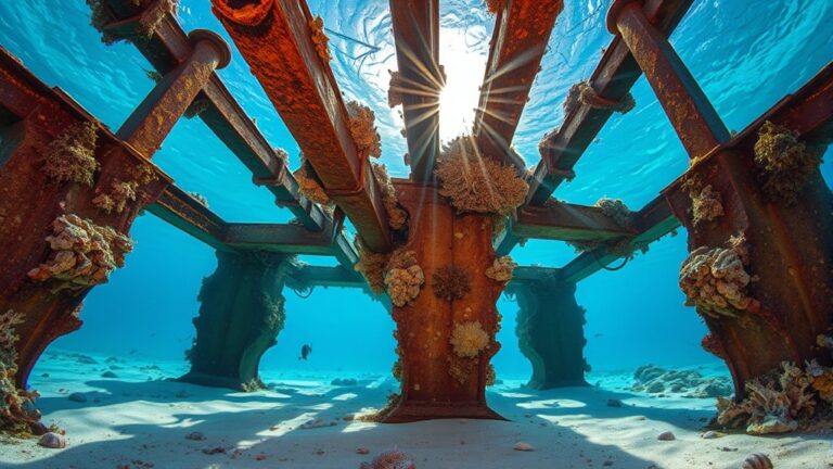 structure attached to ocean floor