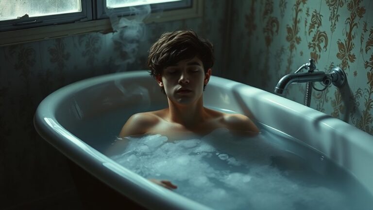teenage boy in bath tub