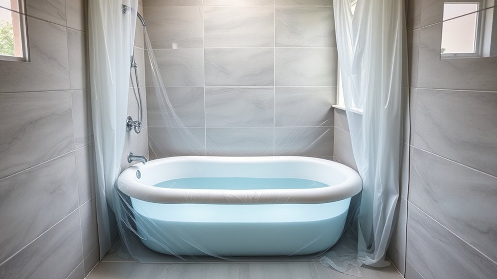temporary conversion shower to bathtub