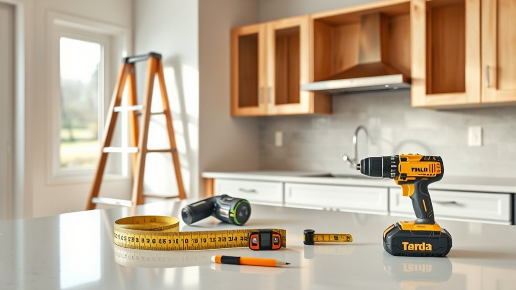tools ensure precise secure upper cabinet installation