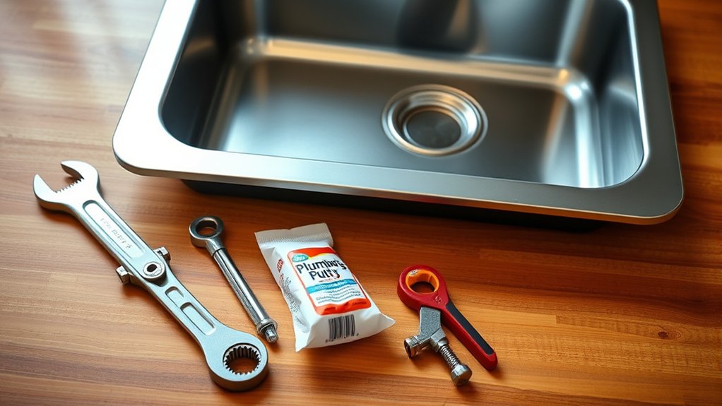 tools ready for sink installation