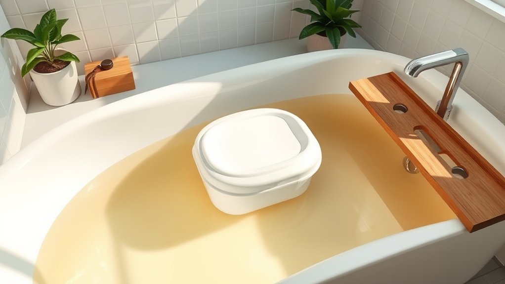 using upseat in bathtub