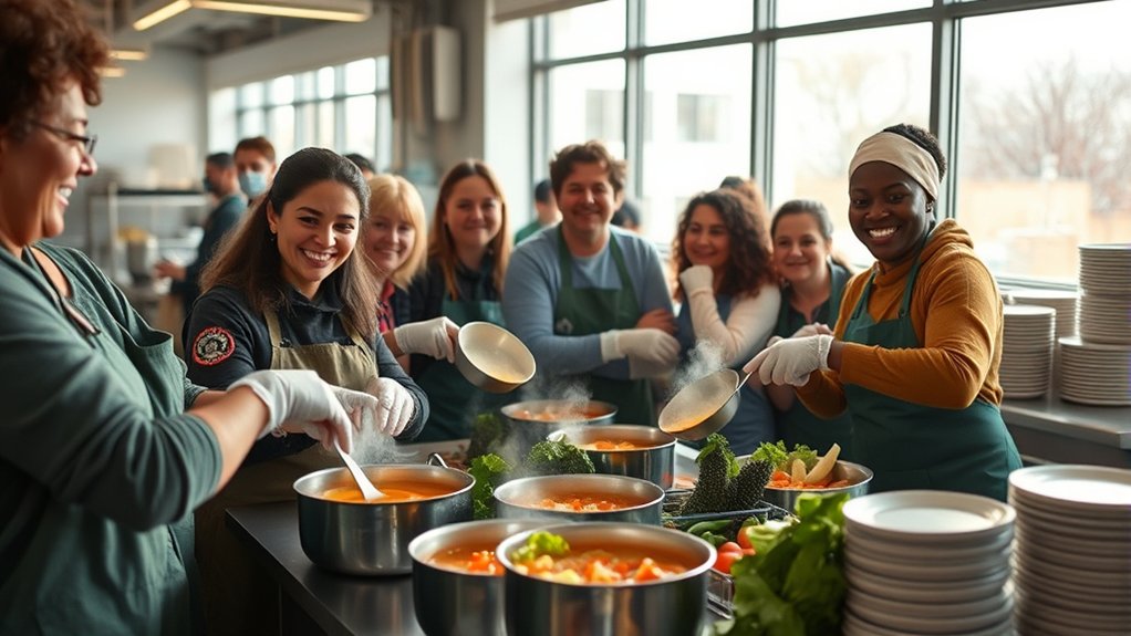 volunteer at local soup kitchen activities