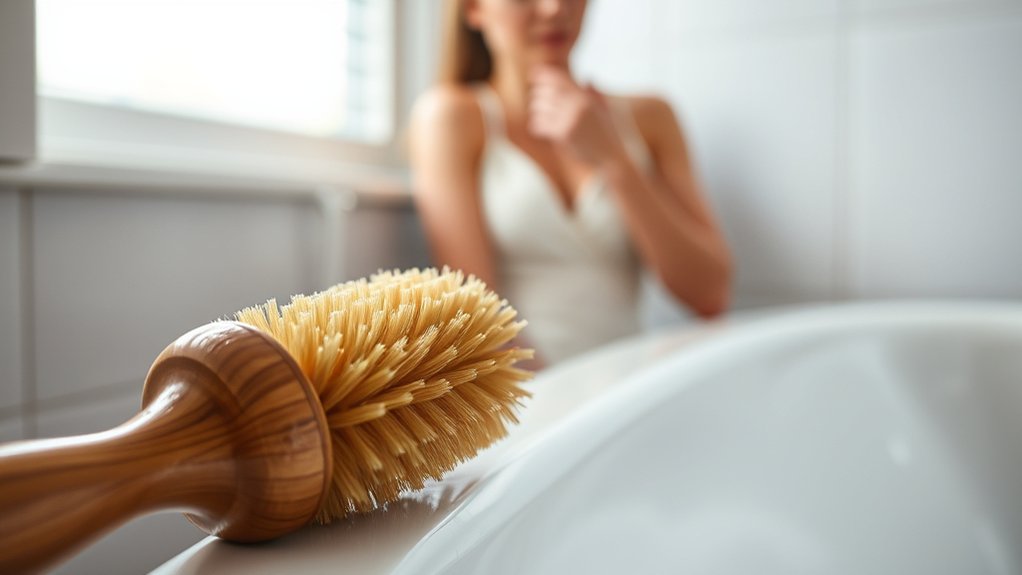 avoid shower brush on compromised skin