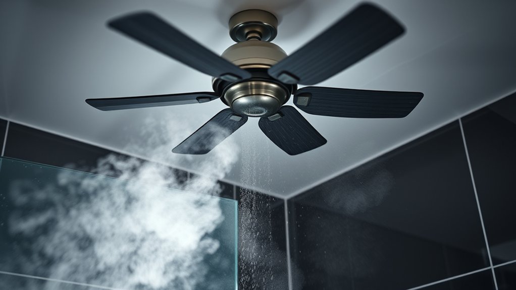 bathroom fan reduces moisture and odors