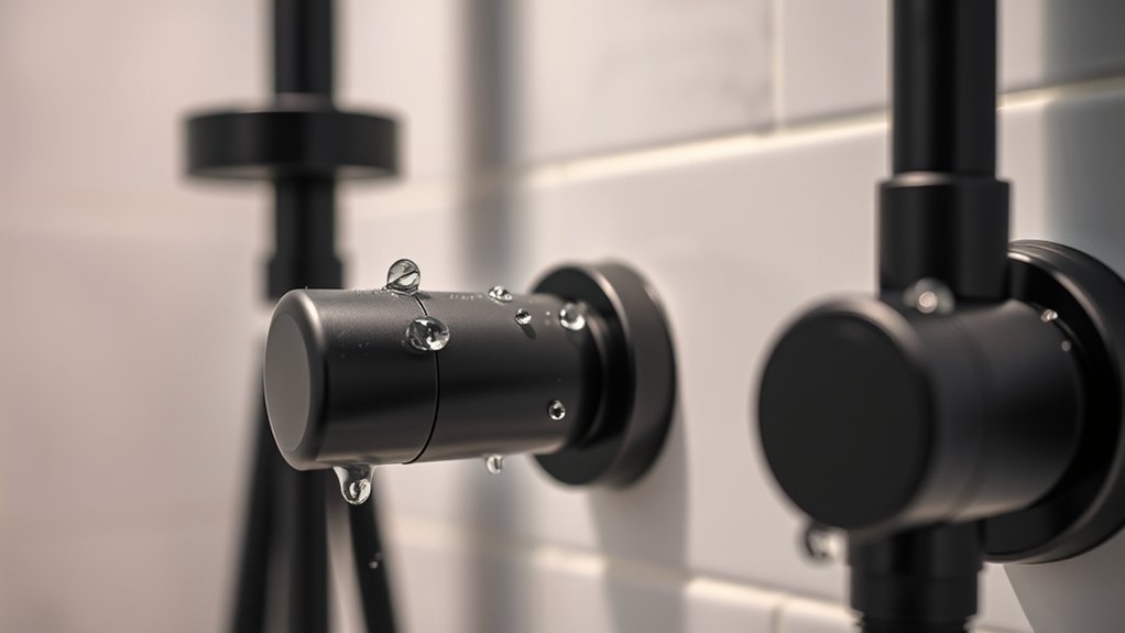 black shower fixtures cleaning difficulty