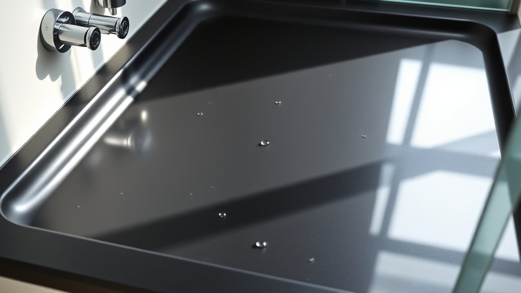 black shower trays cleaning difficulty