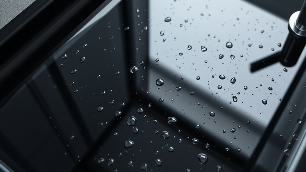 black shower trays hide grime better