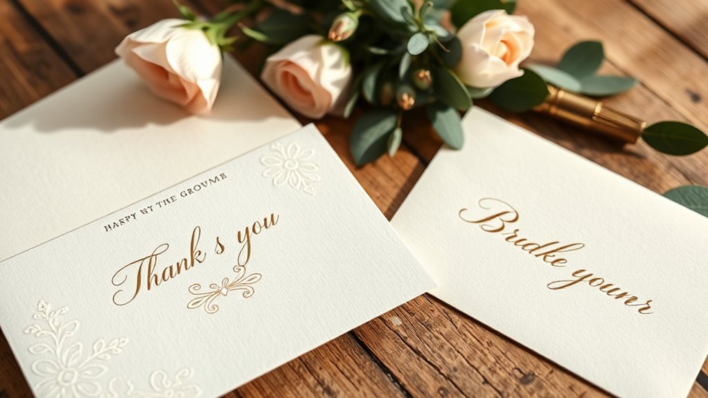 bridal shower thank you cards