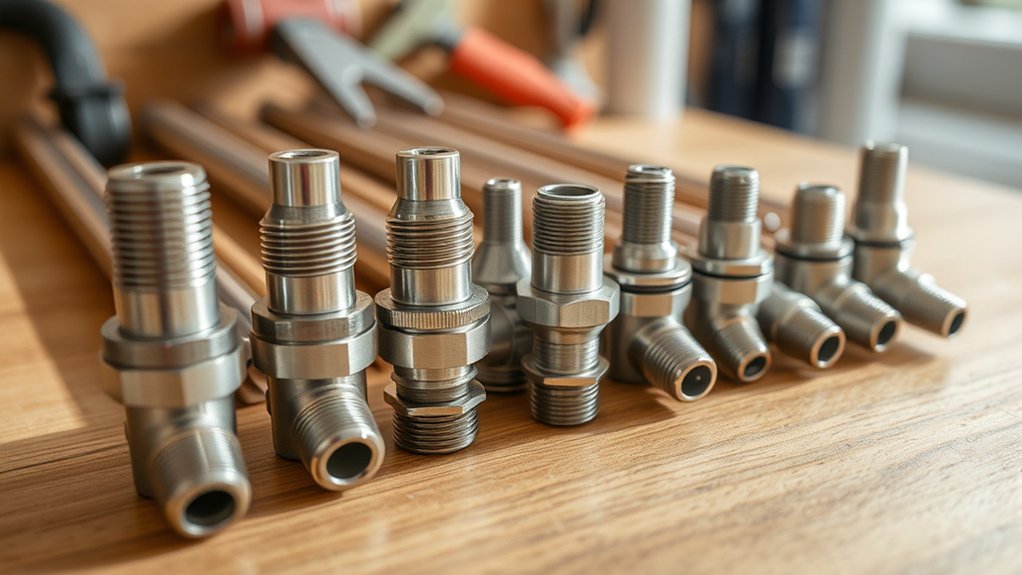 common shower stem sizes and types