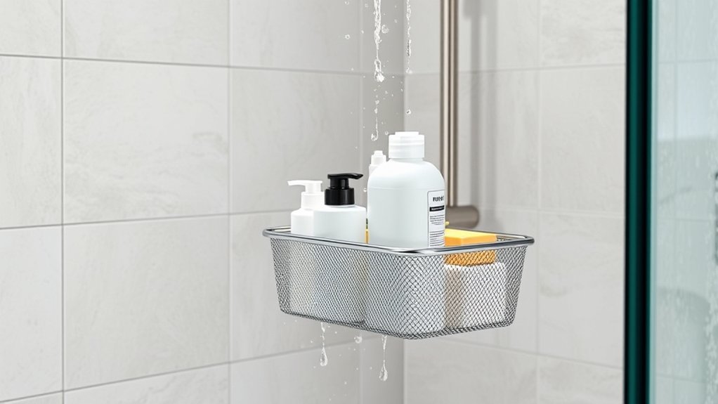 compact draining mesh shower caddy