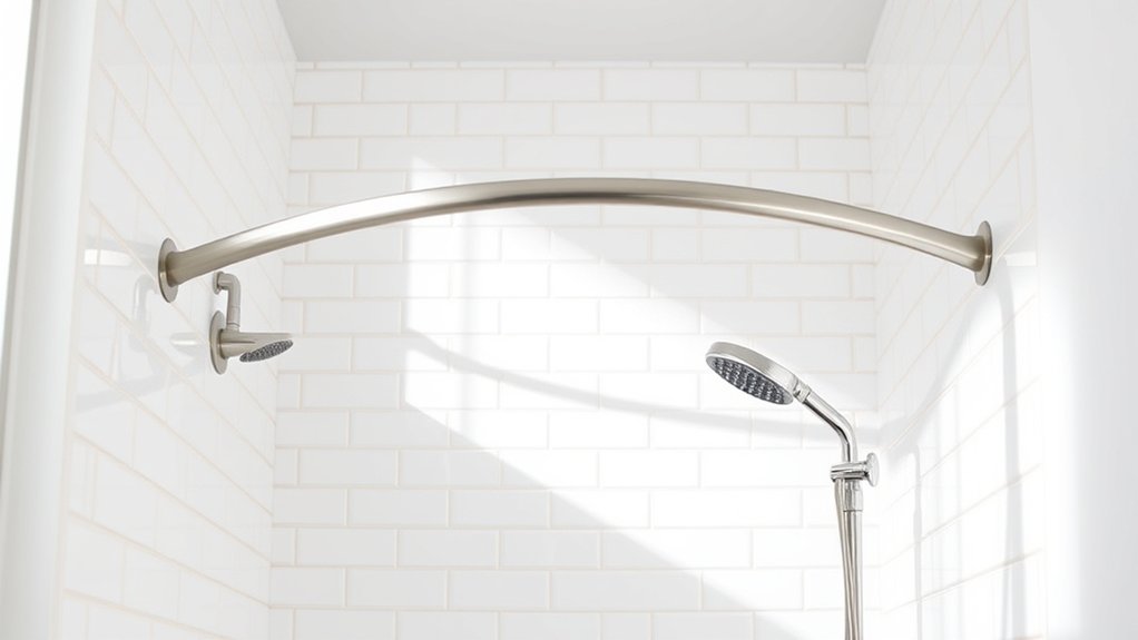 curved shower rod creates space