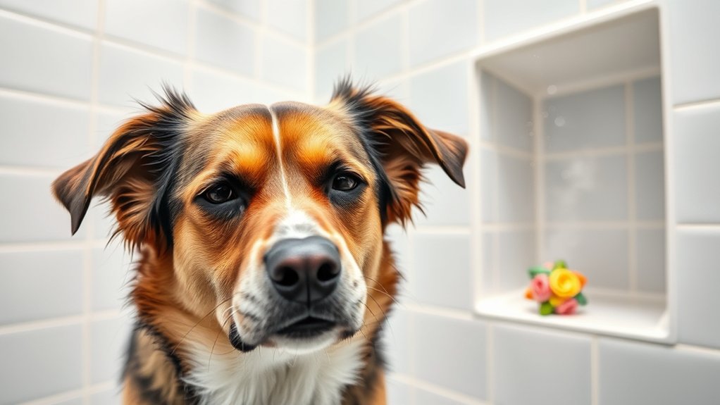 dog reaction signs to shower steamers