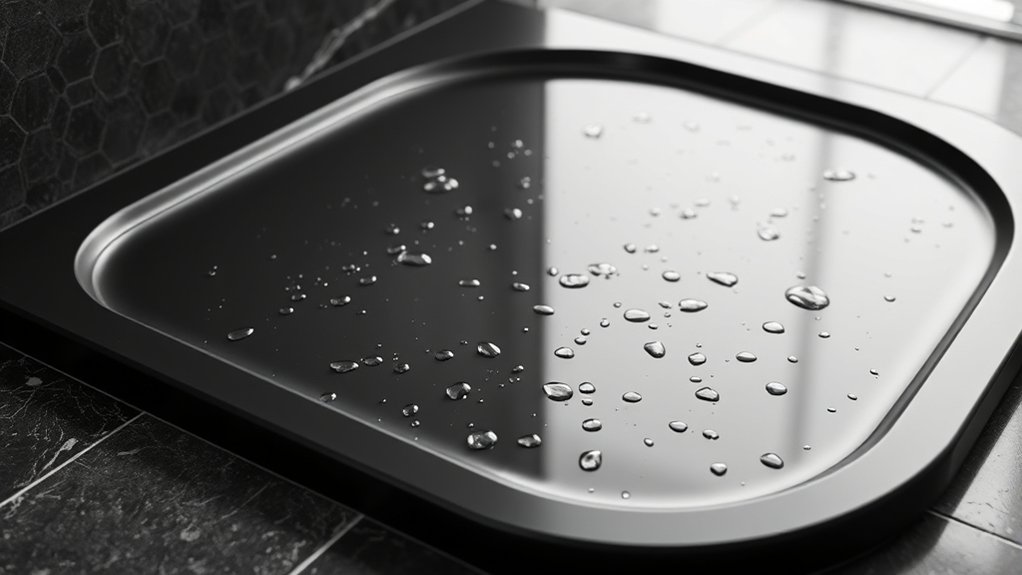 easy clean black shower materials