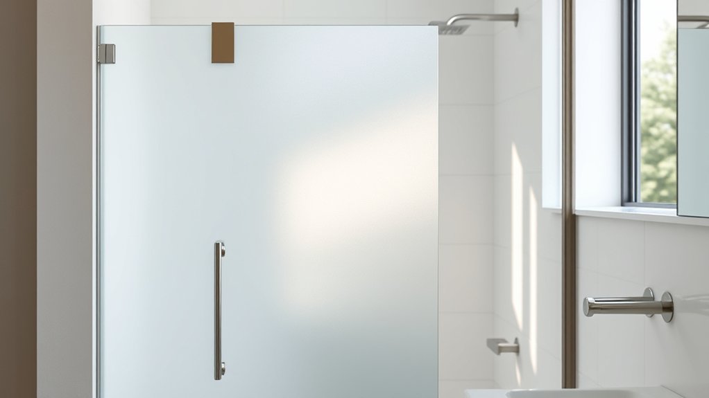 frosted shower doors endure stylish privacy