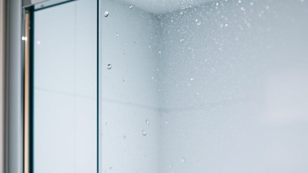 glass doors show water spots persistently