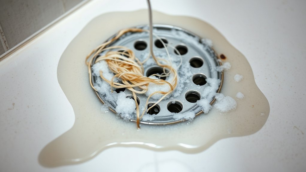 hair soap minerals clog drains