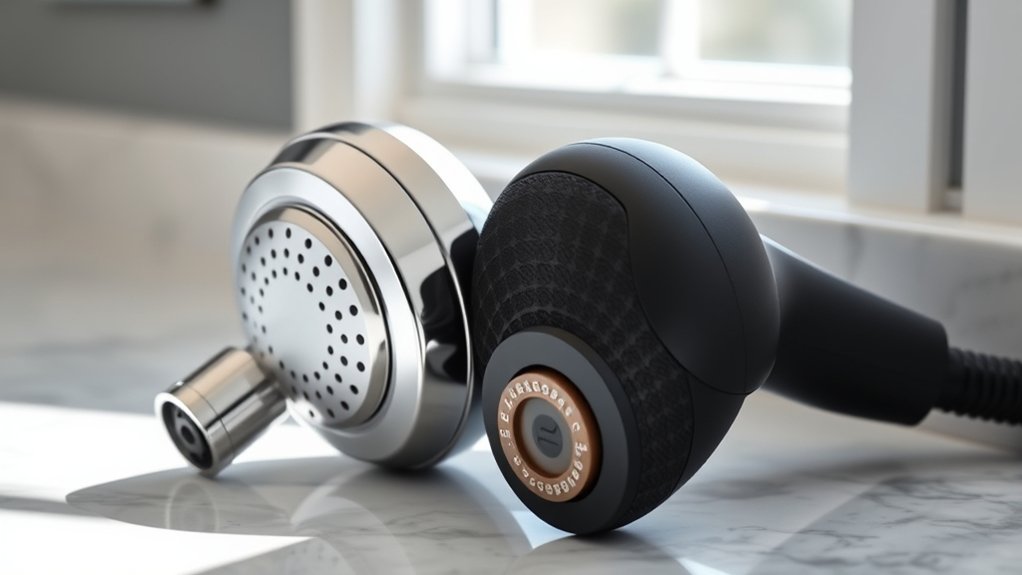 interchangeable shower head fittings ensured